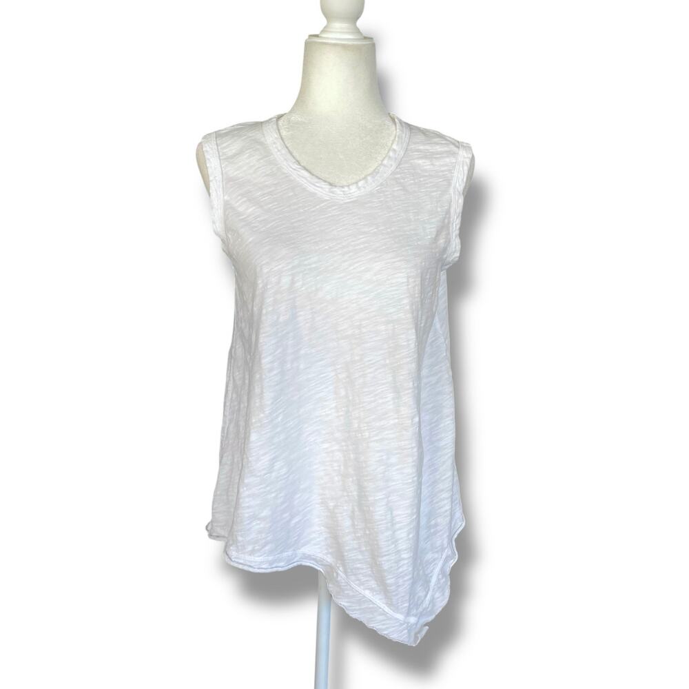 Wilt Easy Shell Slanted Tank Sz S White Aline  Asymmetrical Hem Relaxed Fit